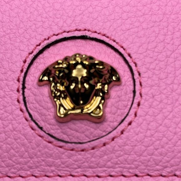 Versace Mini Medusa Pink Paradise Grainy Leather Slim Card Case - NWOT - Picture 6 of 6